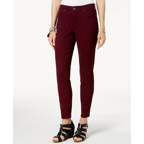 Scarlet Wine,Size PS Style Co Petite Womens Skinny Pull-On Pants Scarlet Wine,Size PS Style Co Petite Womens Skinny Pull-On Pants